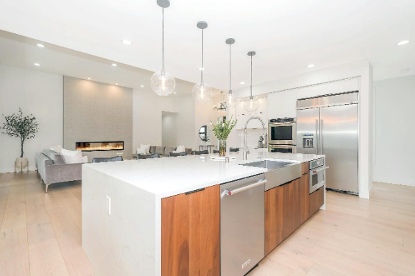 minimalist kitchen with cream colour